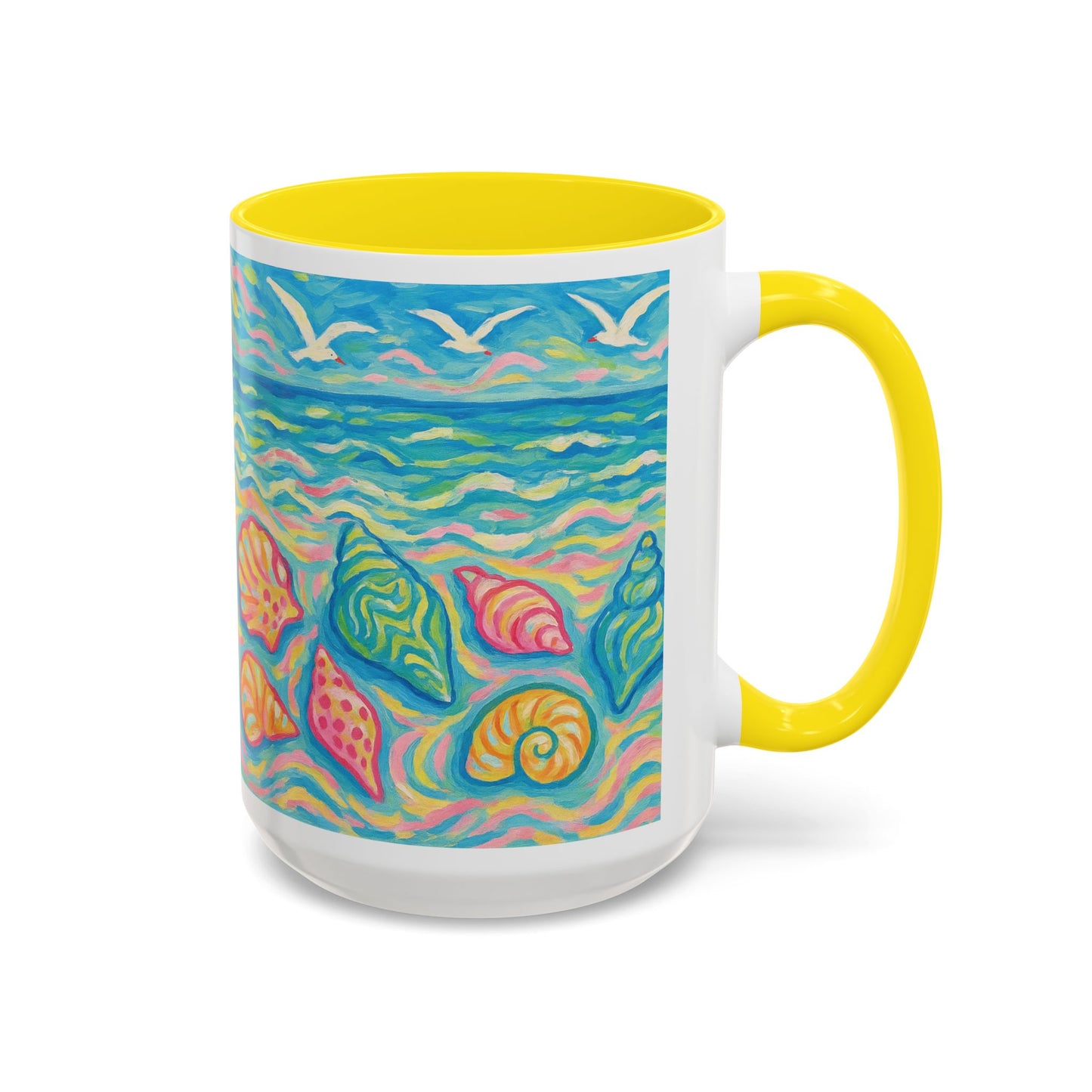 Accent Coffee Mug (11, 15oz), 8 Colors - Glow Seashells