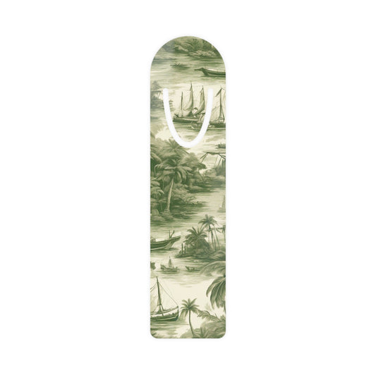 Bookmark - Aluminum, Tropical Toile, Green