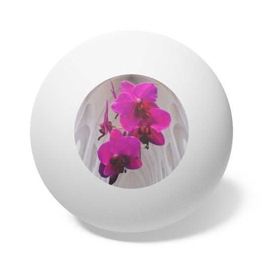 Tropical Paradise Ping Pong Balls - 6 Pack with Gothic Hot Pink Orchids