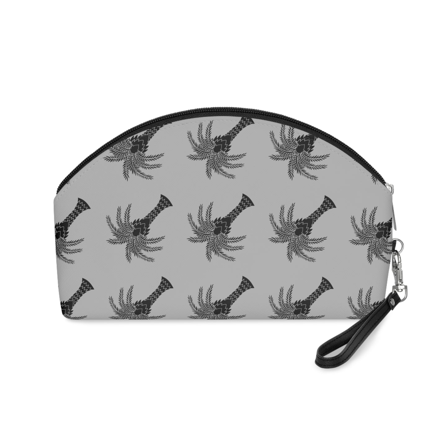 Makeup Bag - Art Deco Palm, light grey