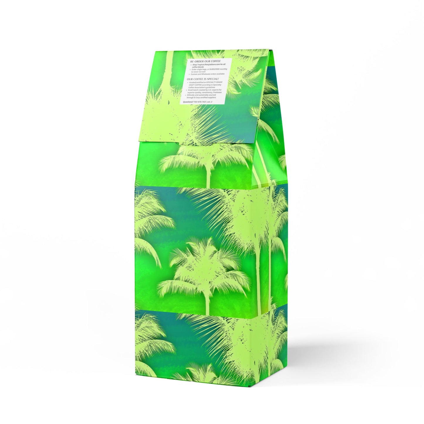 Rainforest Mist™ Single Origin DECAF (Medium Roast), Specialty Grade Craft Coffee / Palm Glow, Green