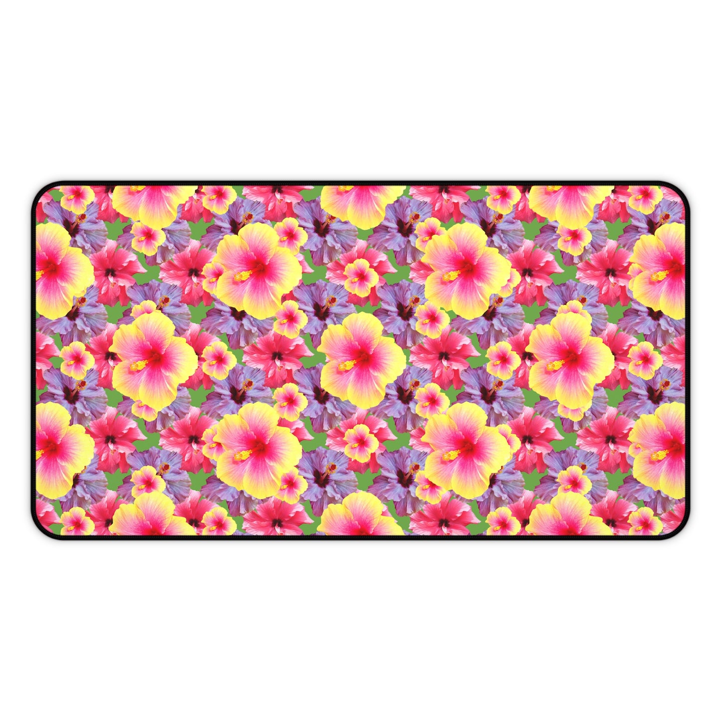Tropical Mouse Pad/Desk Mat, 3 Sizes - Bright Botanical Design, Perfect for Home Office / Real Hibiscus Flowers