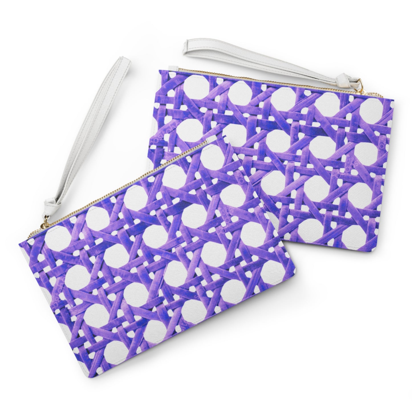 Tropical Faux Leather Clutch Bag - Perfect for Beach Adventures & Summer Vacations / Amethyst Wicker