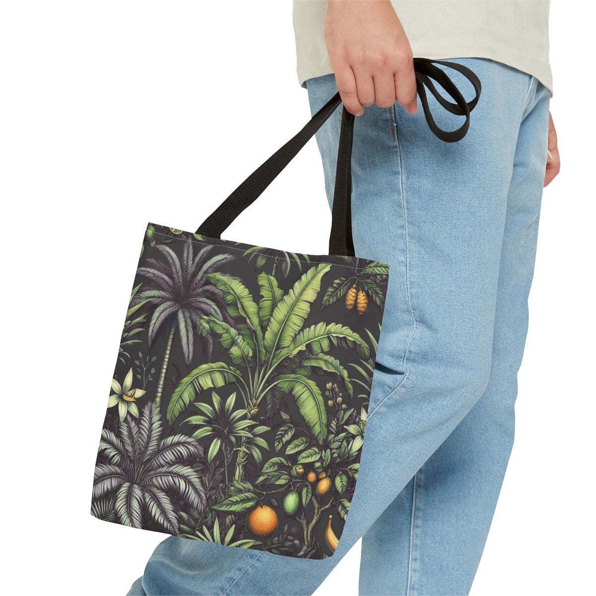 Tropical Fruit/Black Tote Bag - 3 Sizes