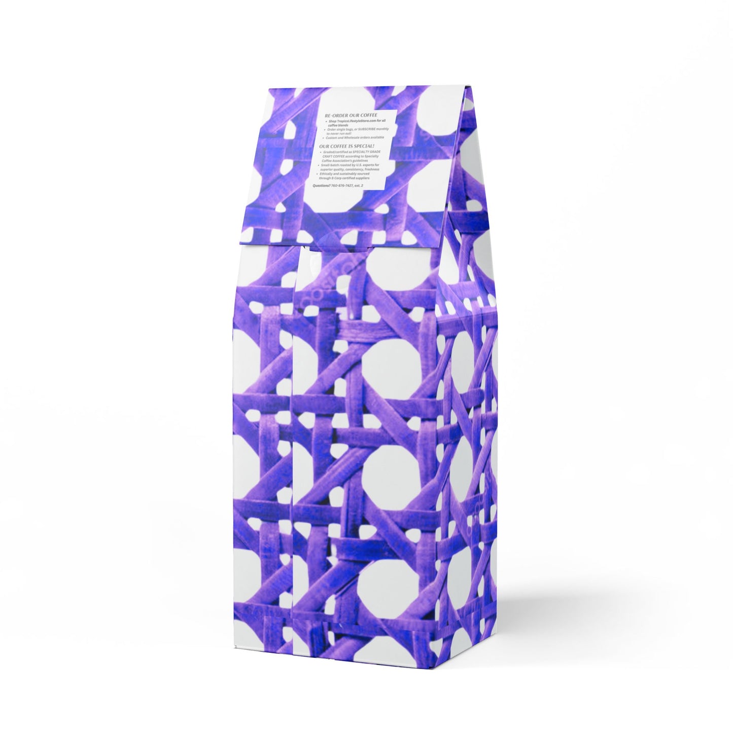 Black Coral Blend™ (Dark French Roast) Specialty Grade Craft Coffee / Chair Wicker, Amethyst