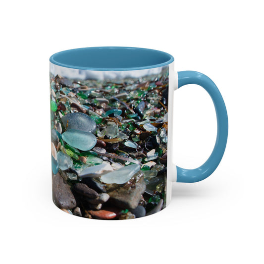 Coastal Accent Coffee Mug | Sea-Inspired Drinkware / Beach Glass Along Shoreline