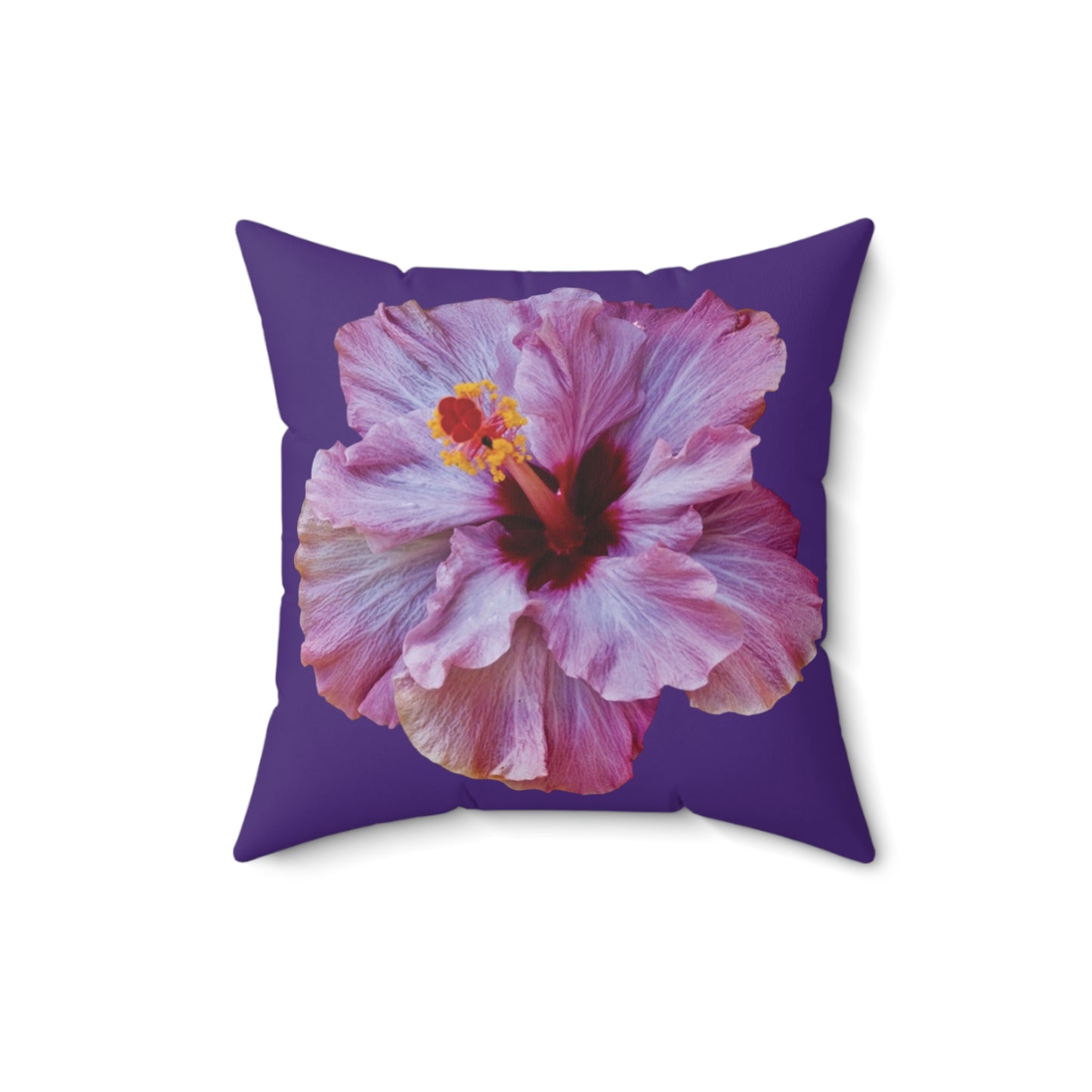 Decorative Pillow - Accent Cushion, 4 Sizes / Photo Purple Hibiscus, Purple