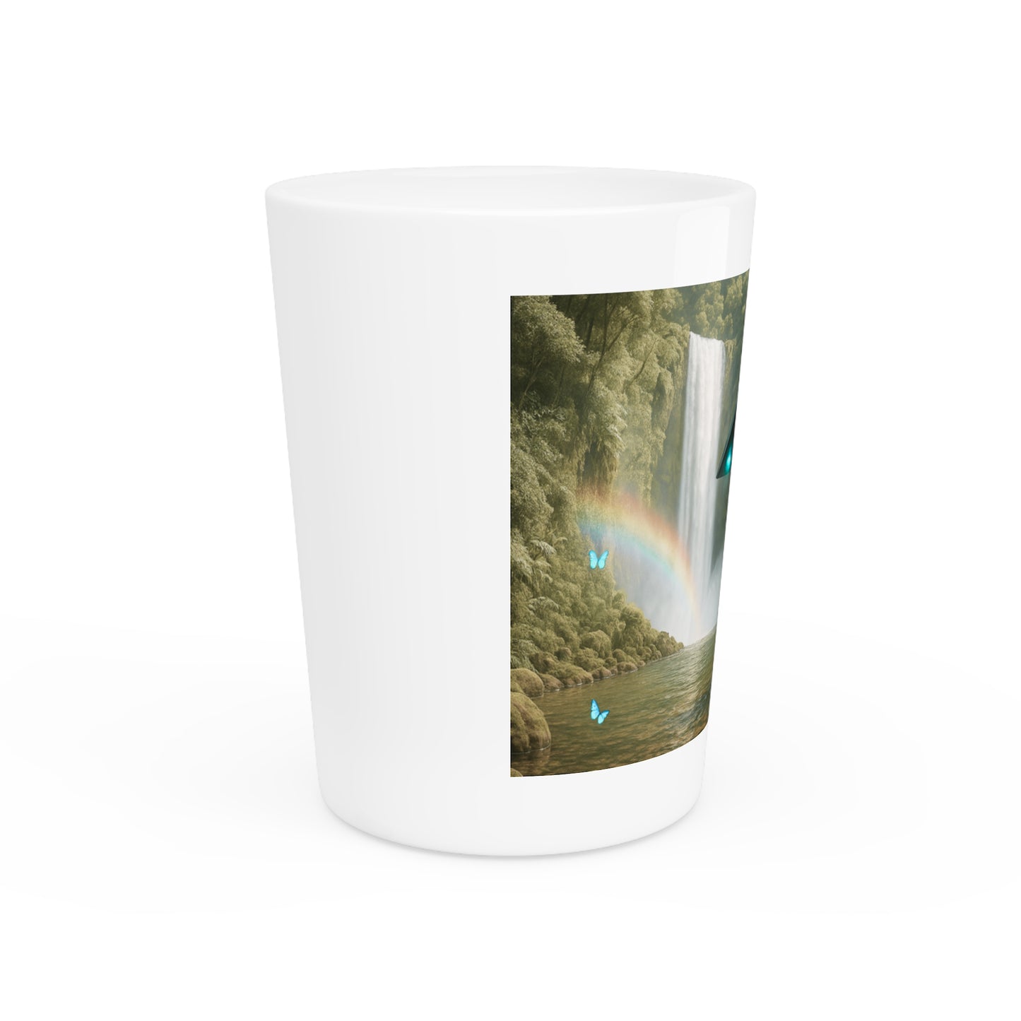 Shot Glass - UFO and Waterfall