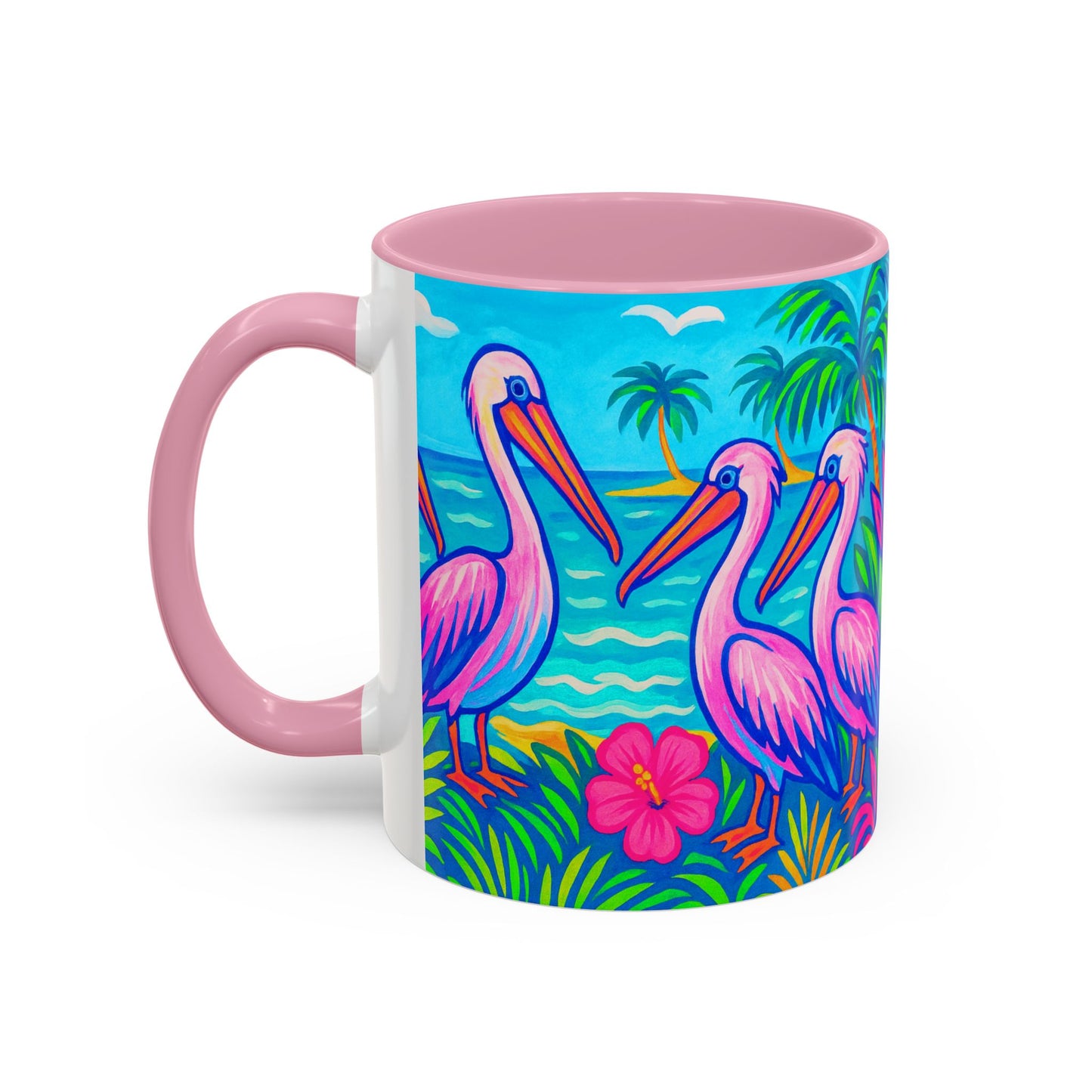 Accent Color Coffee Mug, Many Colors - 11oz & 15oz / Pelican Party
