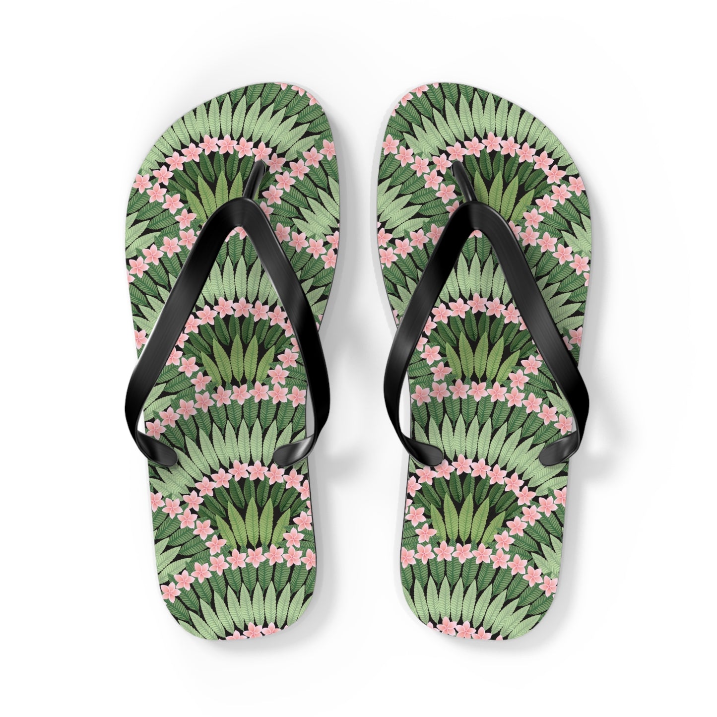 Flip Flops - Plumeria and Palms, Pink