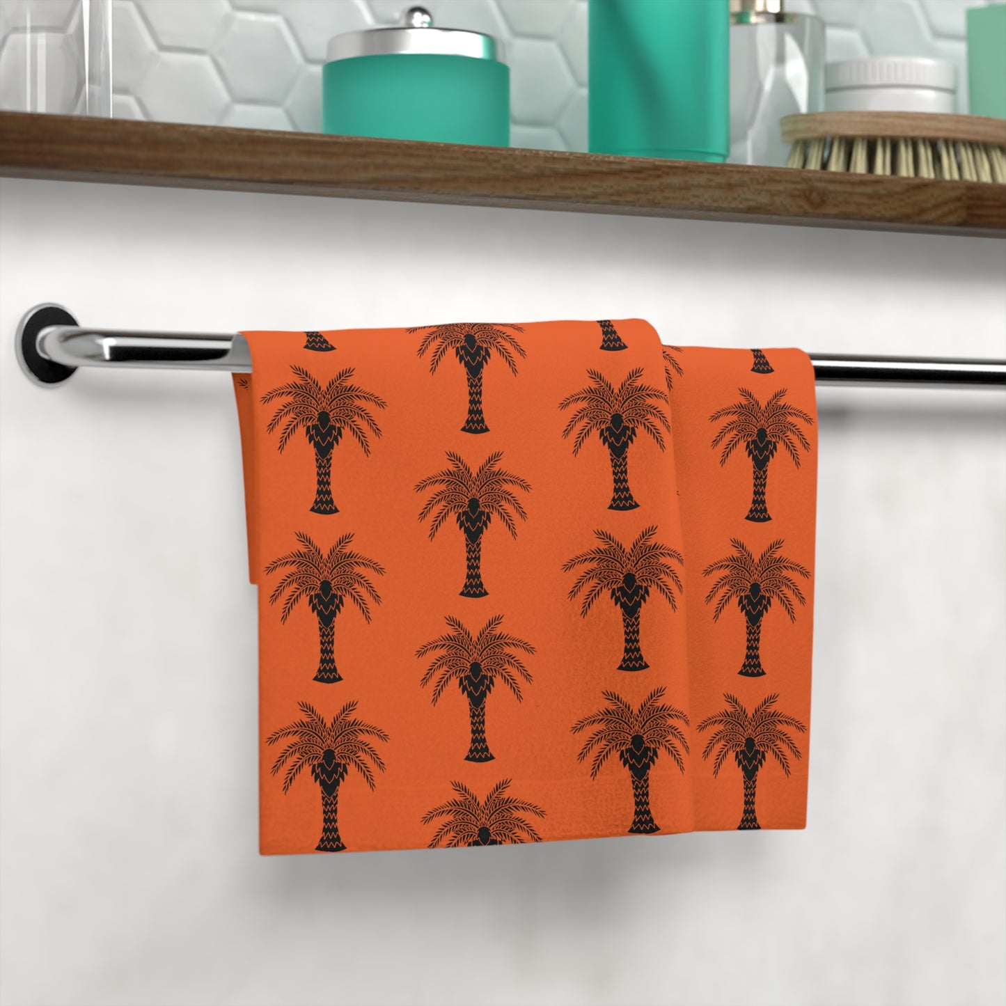 Face Towel - Stylized Palm orange