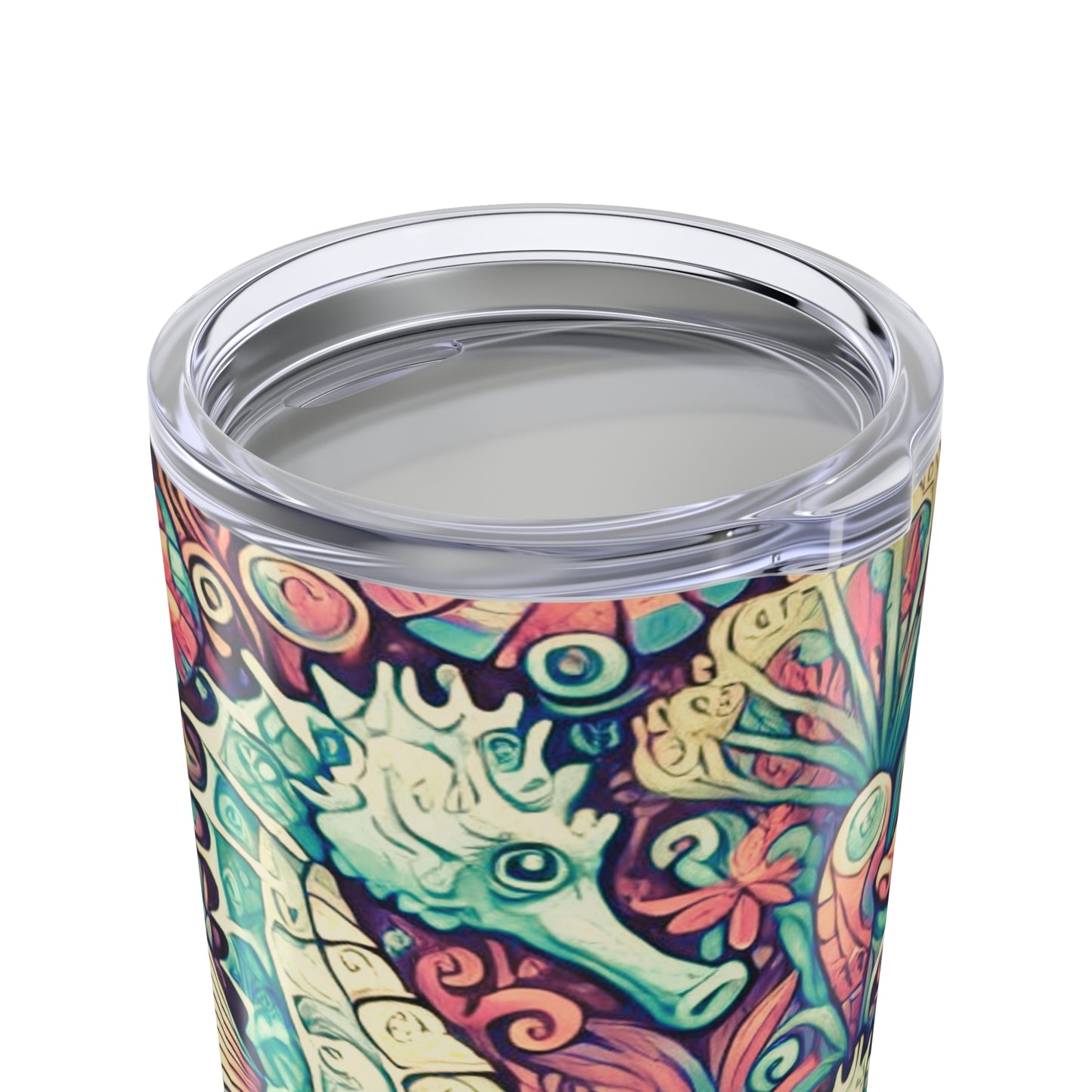 20oz Tropical Glossy Tumbler, Stainless Steel / Seahorse Trio, Retro