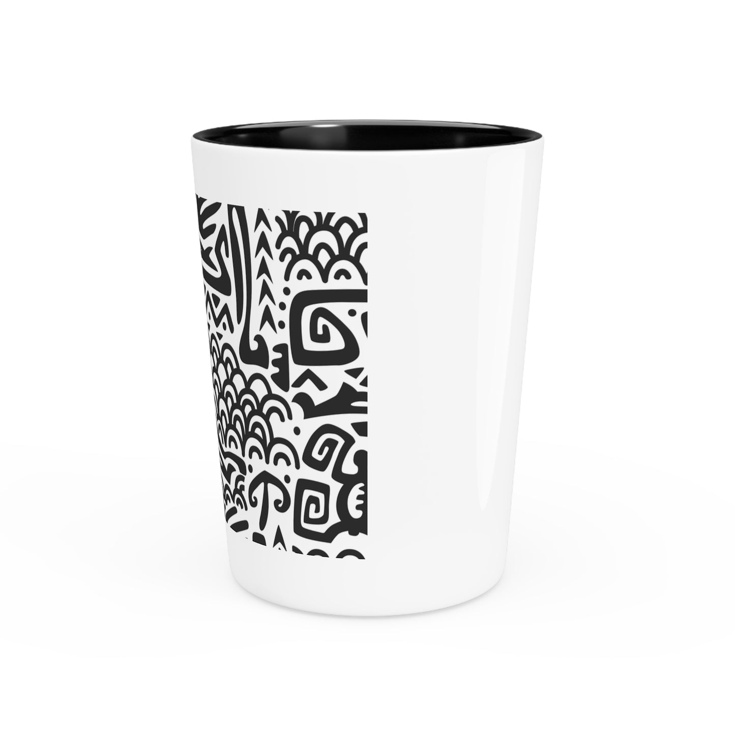 Ceramic Shot Glass - Tiki Aztec Black