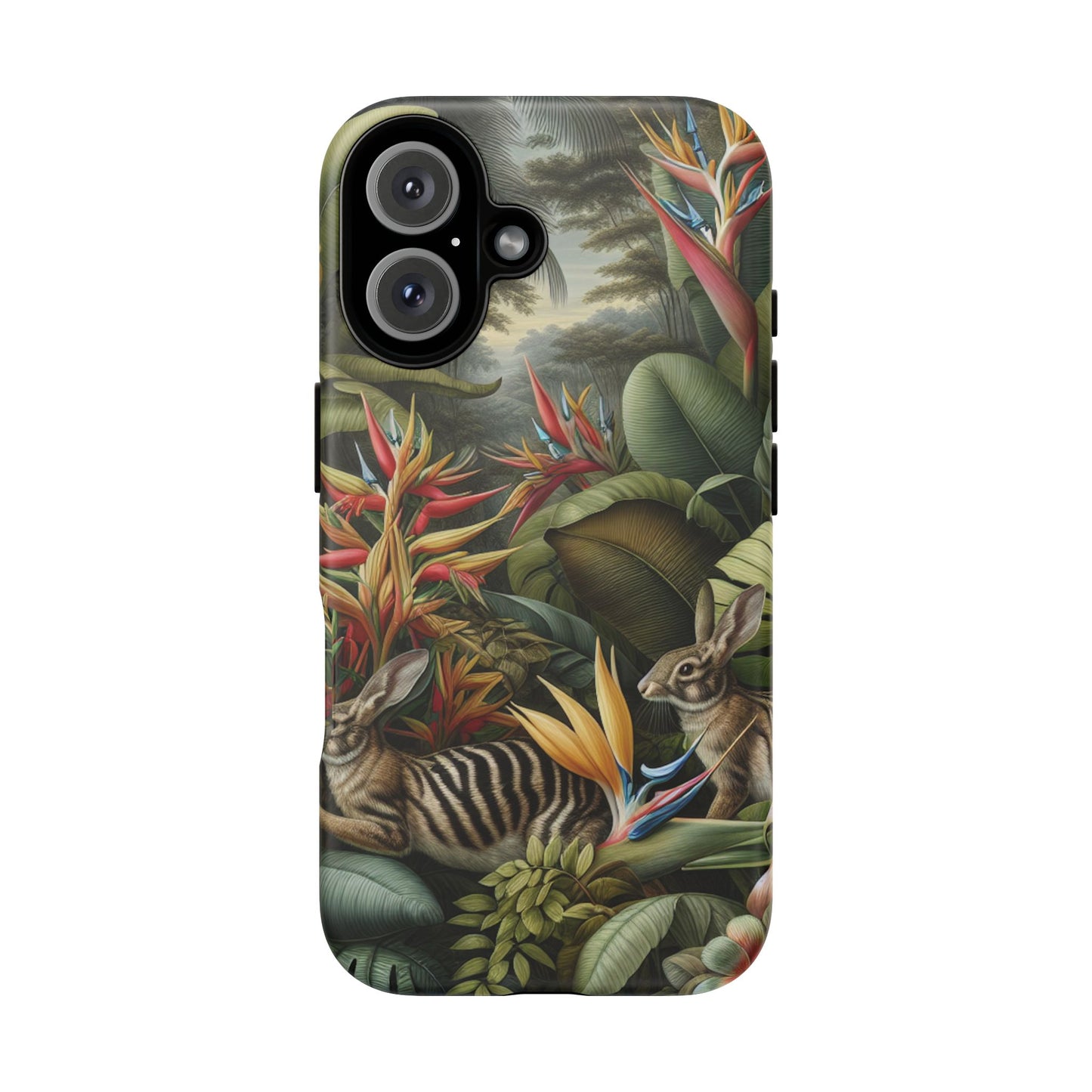 Rainforest Rabbit Outing Phone Case - Tough Cases with Summer Vibe