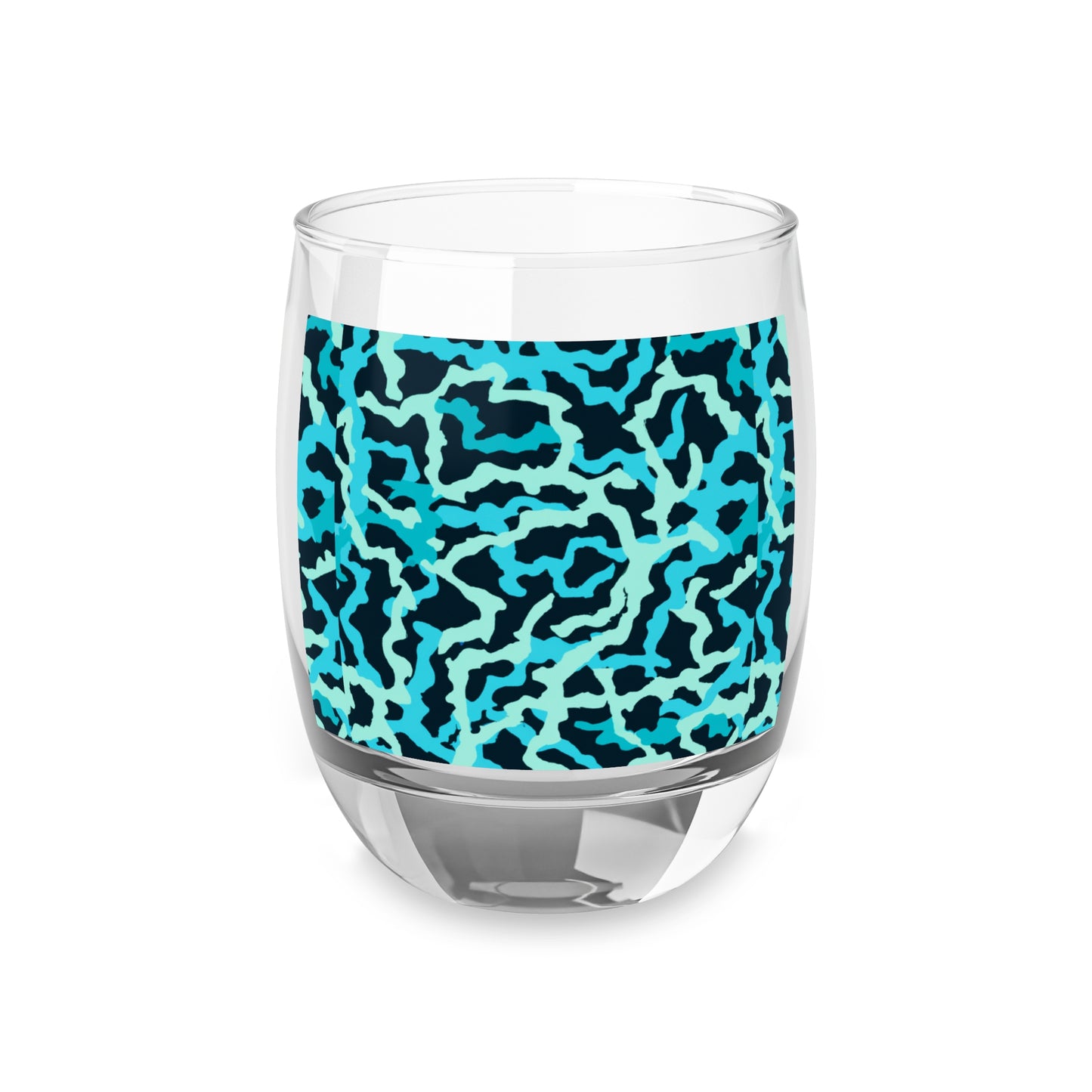 Whiskey Glass, Coral Threads/Turquoise