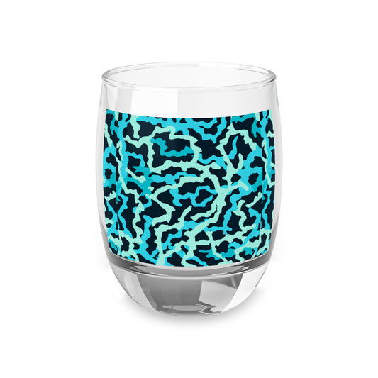 Whiskey Glass, Coral Threads/Turquoise