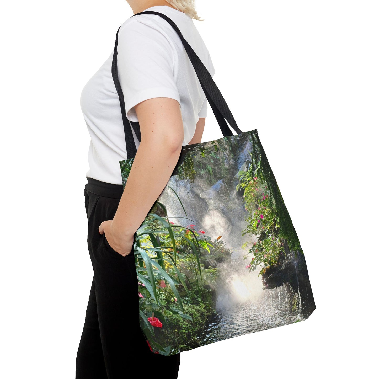 Tropical Misty Rainforest River Tote Bag - 3 Sizes