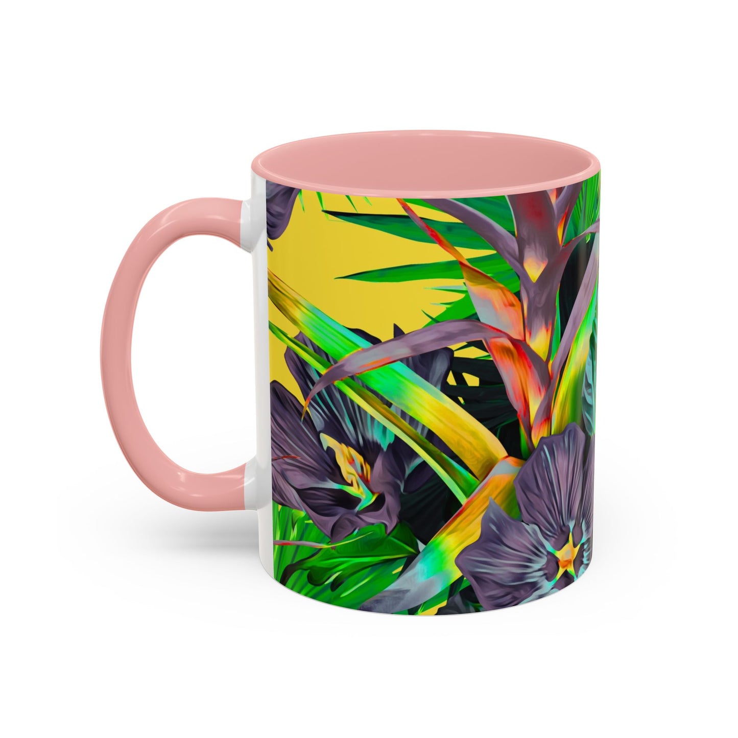 Accent Coffee Mug (11, 15oz), Plant Palooza, yellow / Various Colors