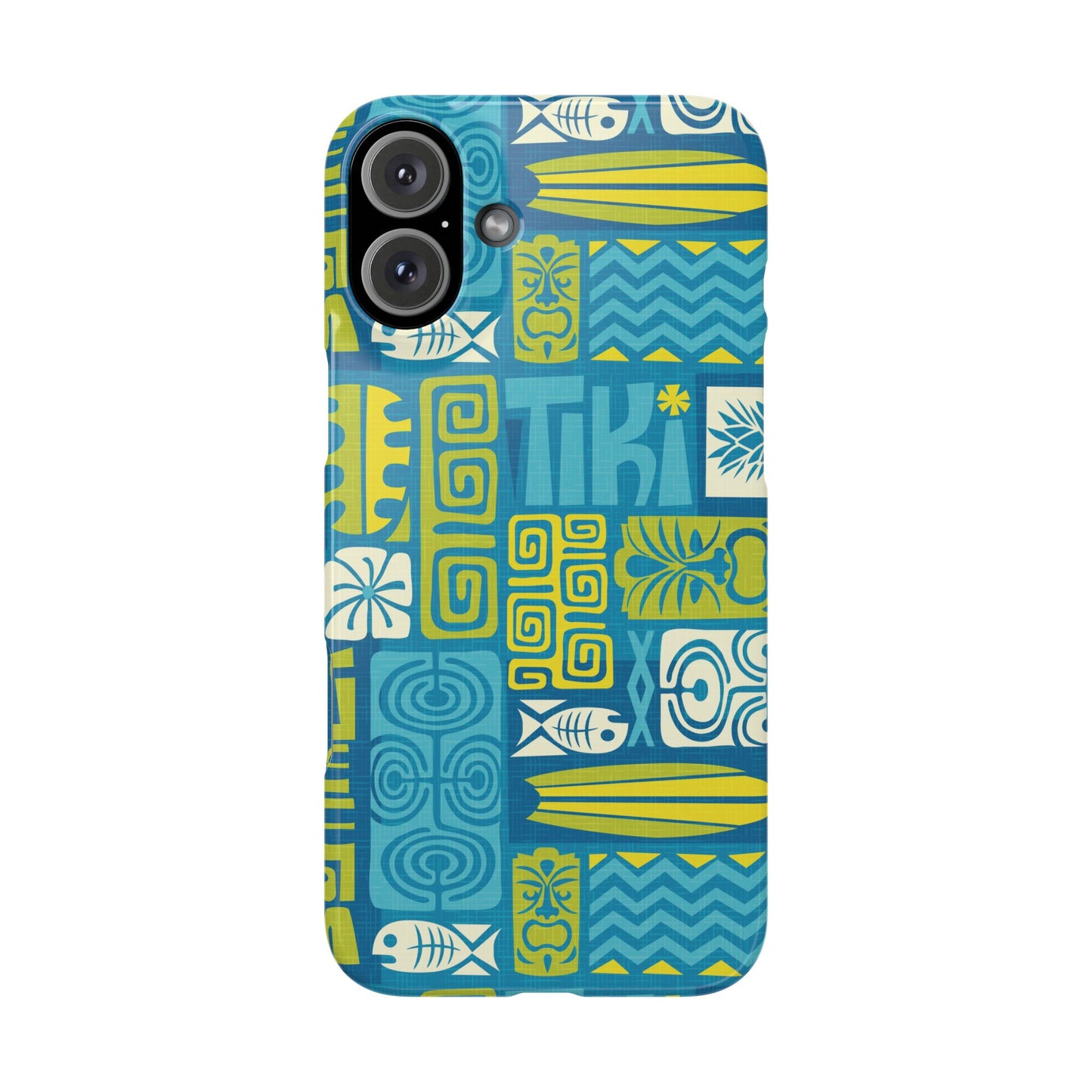 Slim Phone Cases - Tiki Poster Blue