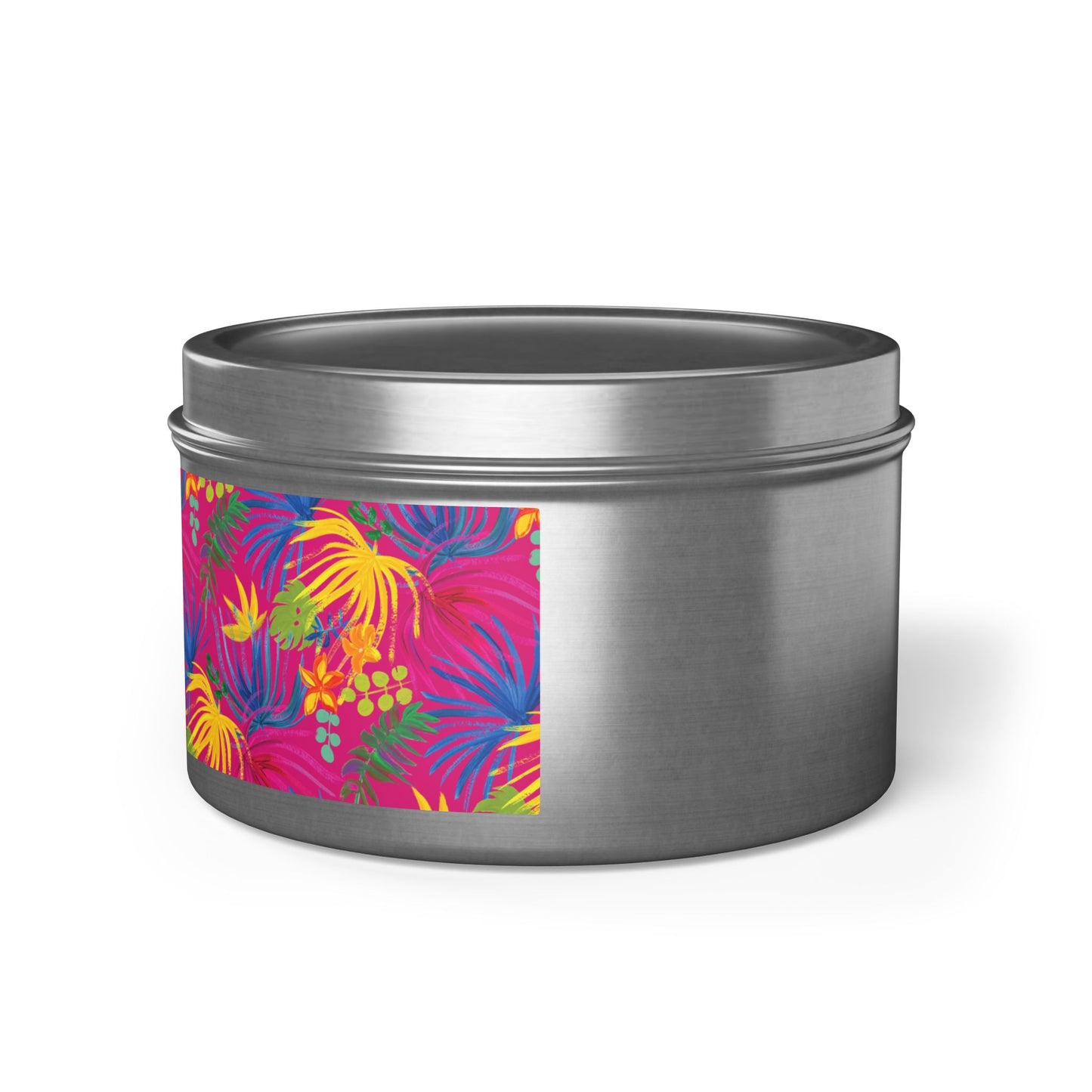 Tin Candles, 2 sizes, 3 tin colors - Exotic Flora