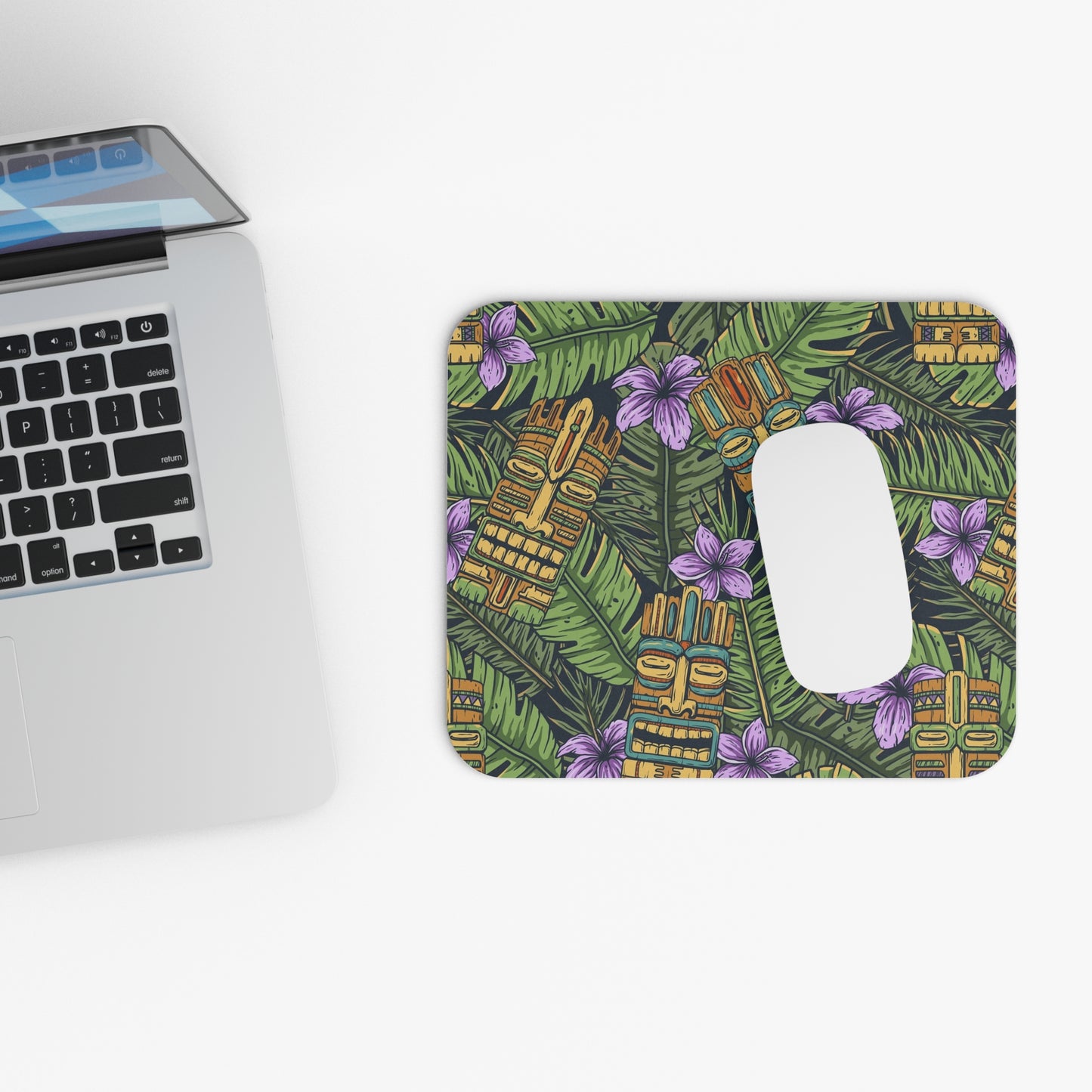 Mouse Pad (Rectangle) - Tiki Purple Greenery