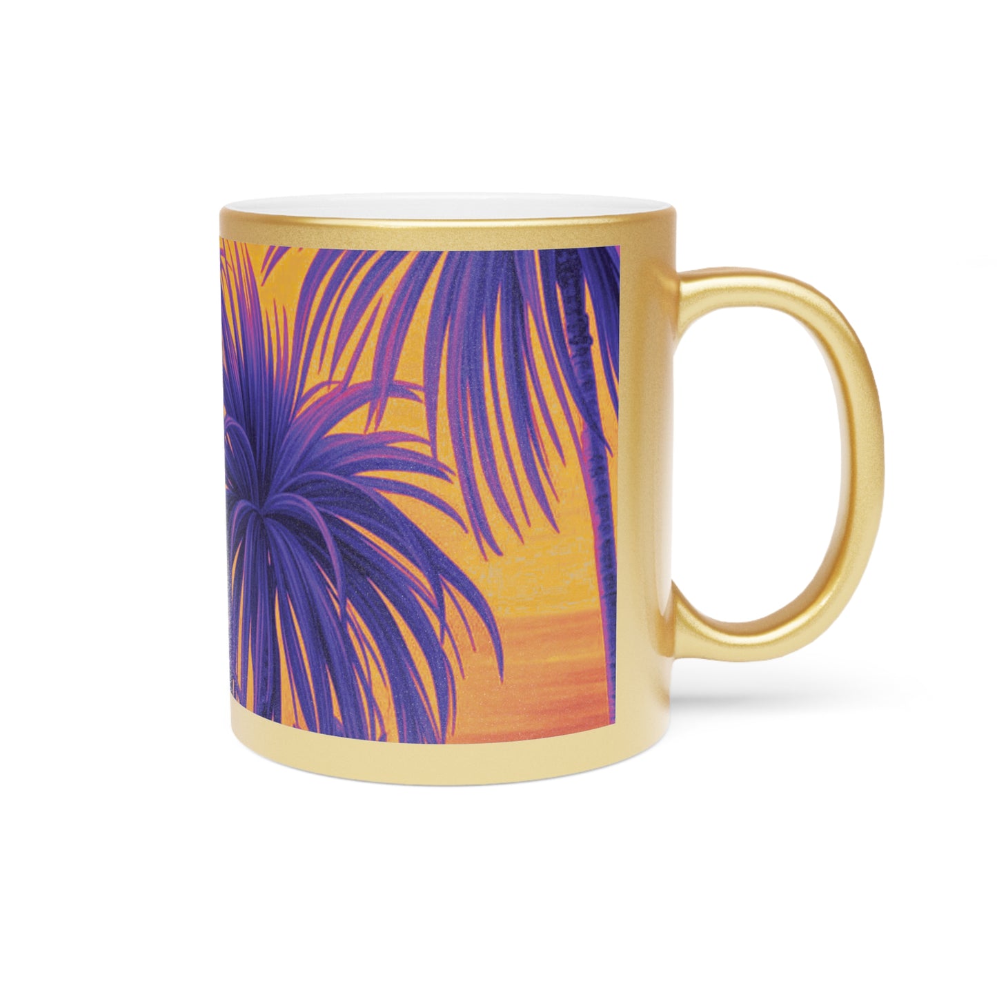 Tropical Metallic Mug, Gold or Silver - Tiny Palm Island Pop