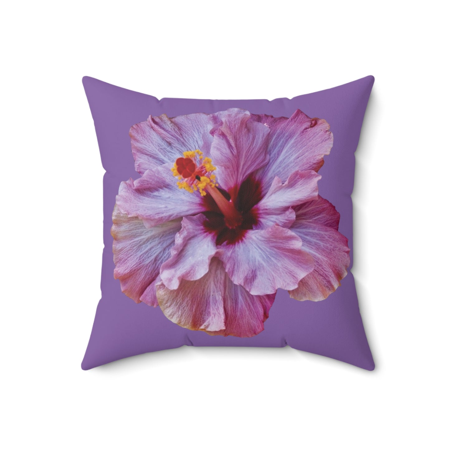 Decorative Pillow - Accent Cushion, 4 Sizes / Photo Purple Hibiscus, Lt. Purple