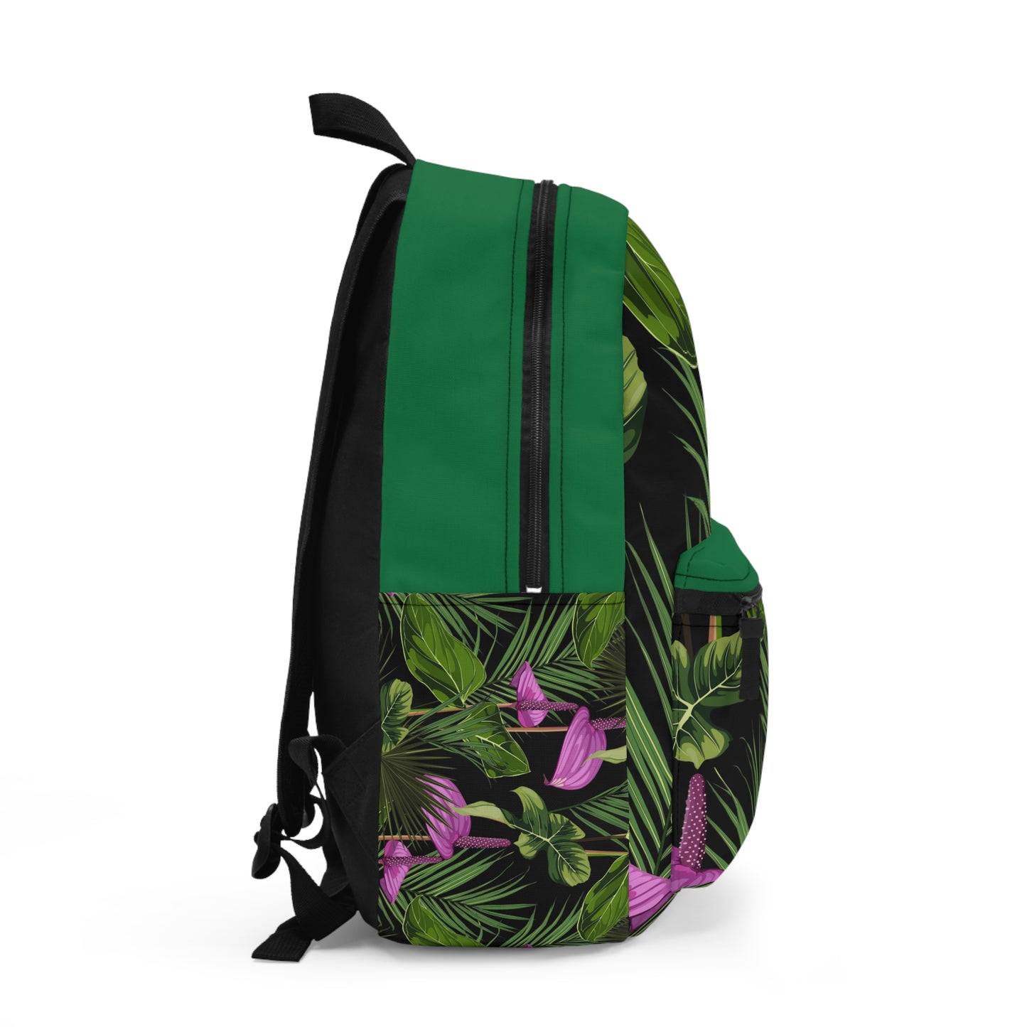 Anthurium and Palm / Tropical Floral Backpack - Vibrant Green Design for Nature Lovers