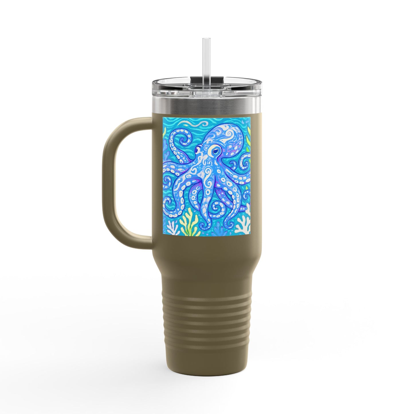 Kraken Joe/Blue Insulated Travel Mug - 40oz - Perfect for Outdoor Adventures