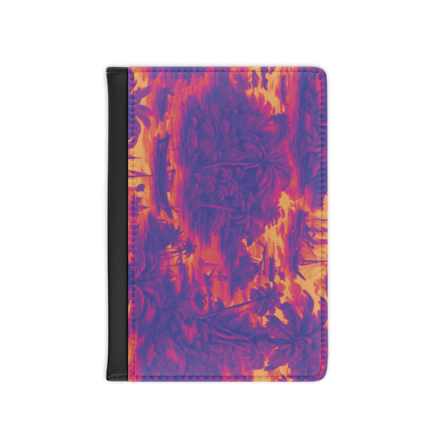 Tropical Passport Cover, Faux Leather - RFID blocking for travel security / Crazy Cool Tropical Toile