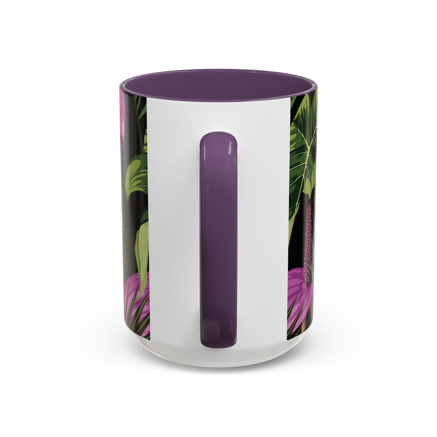 Accent Coffee Mug - Fun Tropical Drinkware for Flower Vibes /Anthurium and Palm