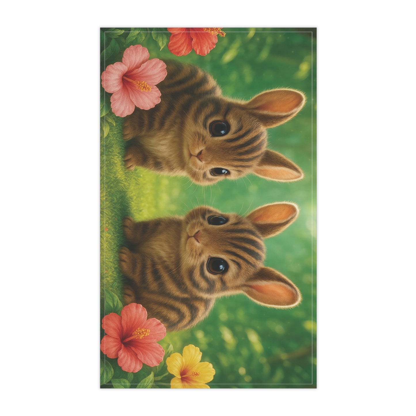 Tropical Tea Towels – Paradise Kitchen Decor / Baby Sumatran Rabbits, Macro
