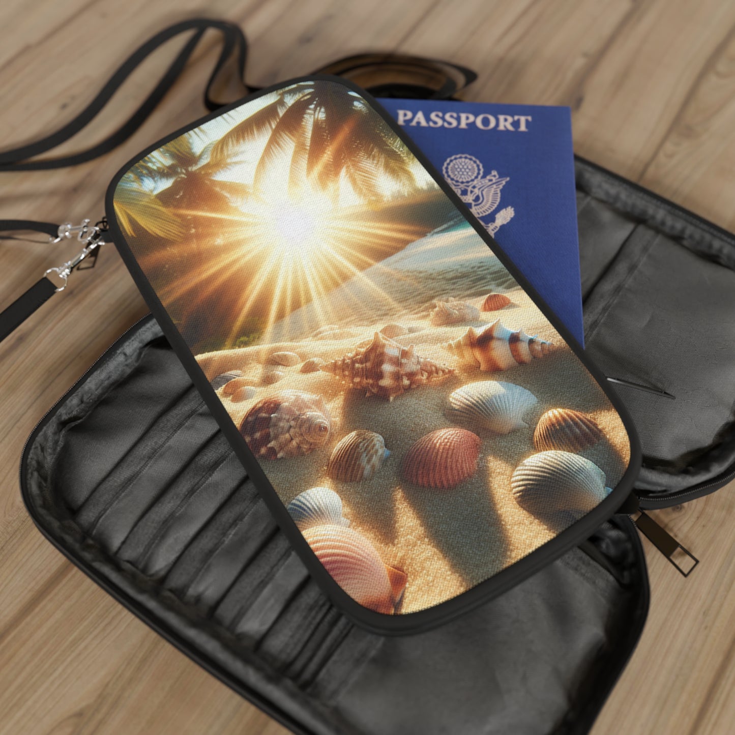 Passport Wallet – Perfect for Travelers & Adventurers / Sunrise Shell Beach