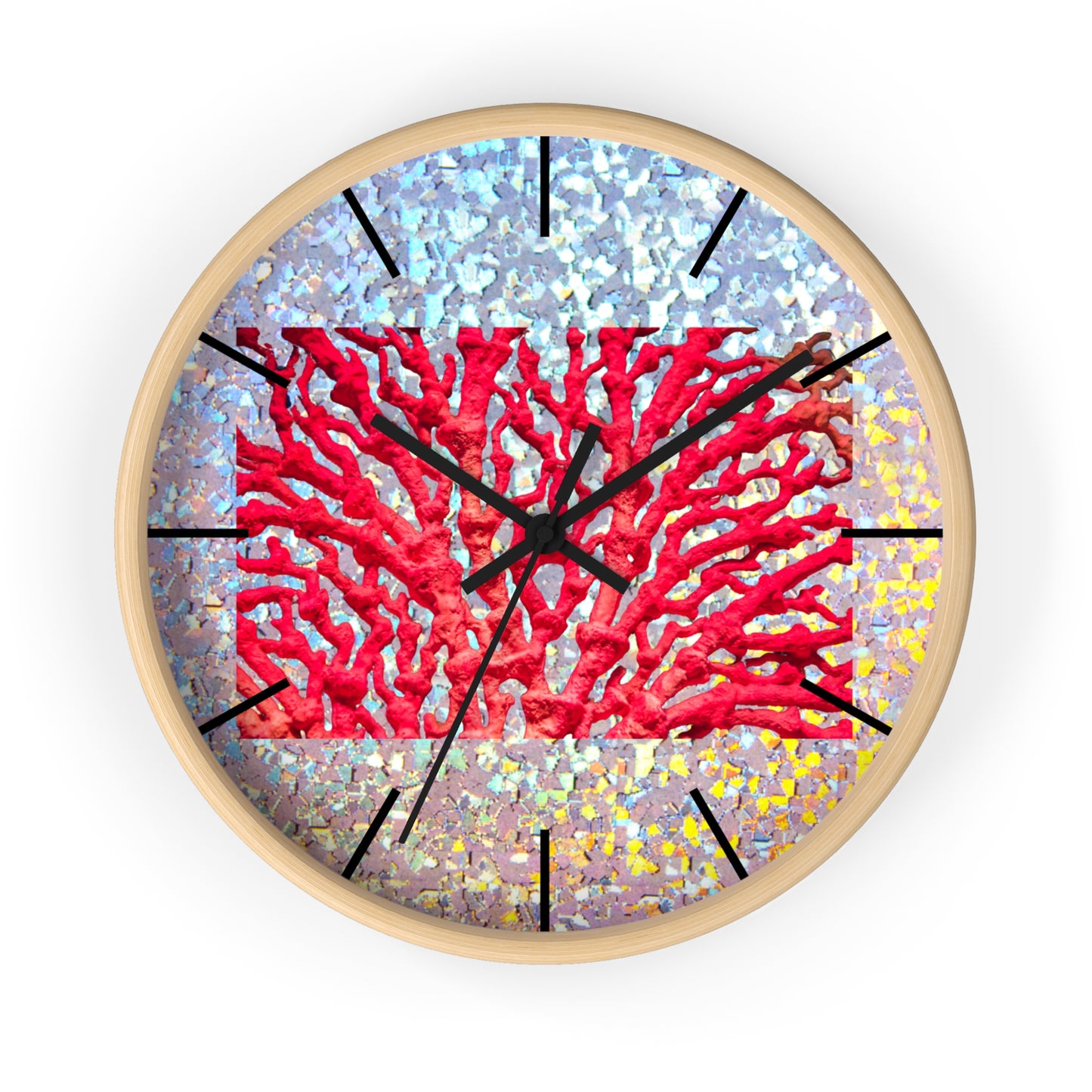 Wall Clock, Disco Red Coral, Hands/Base Variants