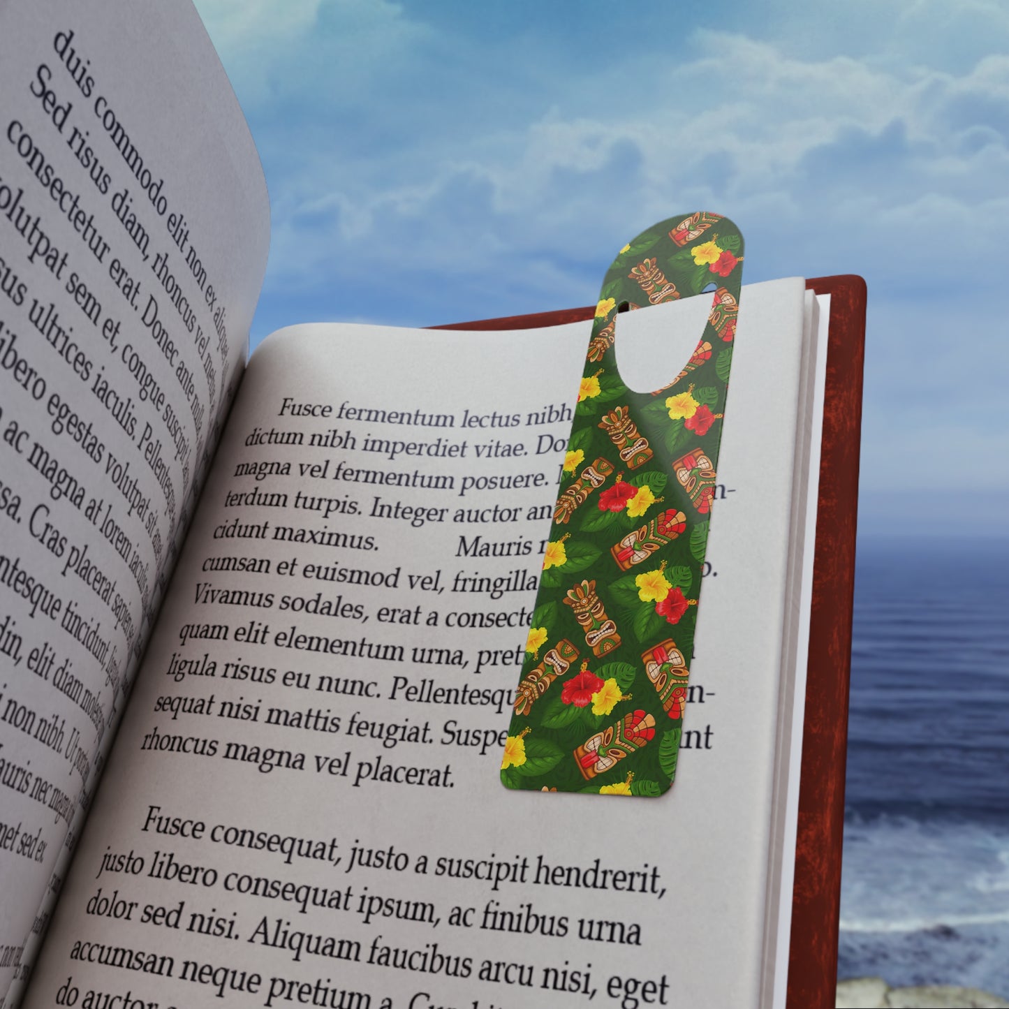 Bookmark - Aluminum, Tiki Hibiscus Garden