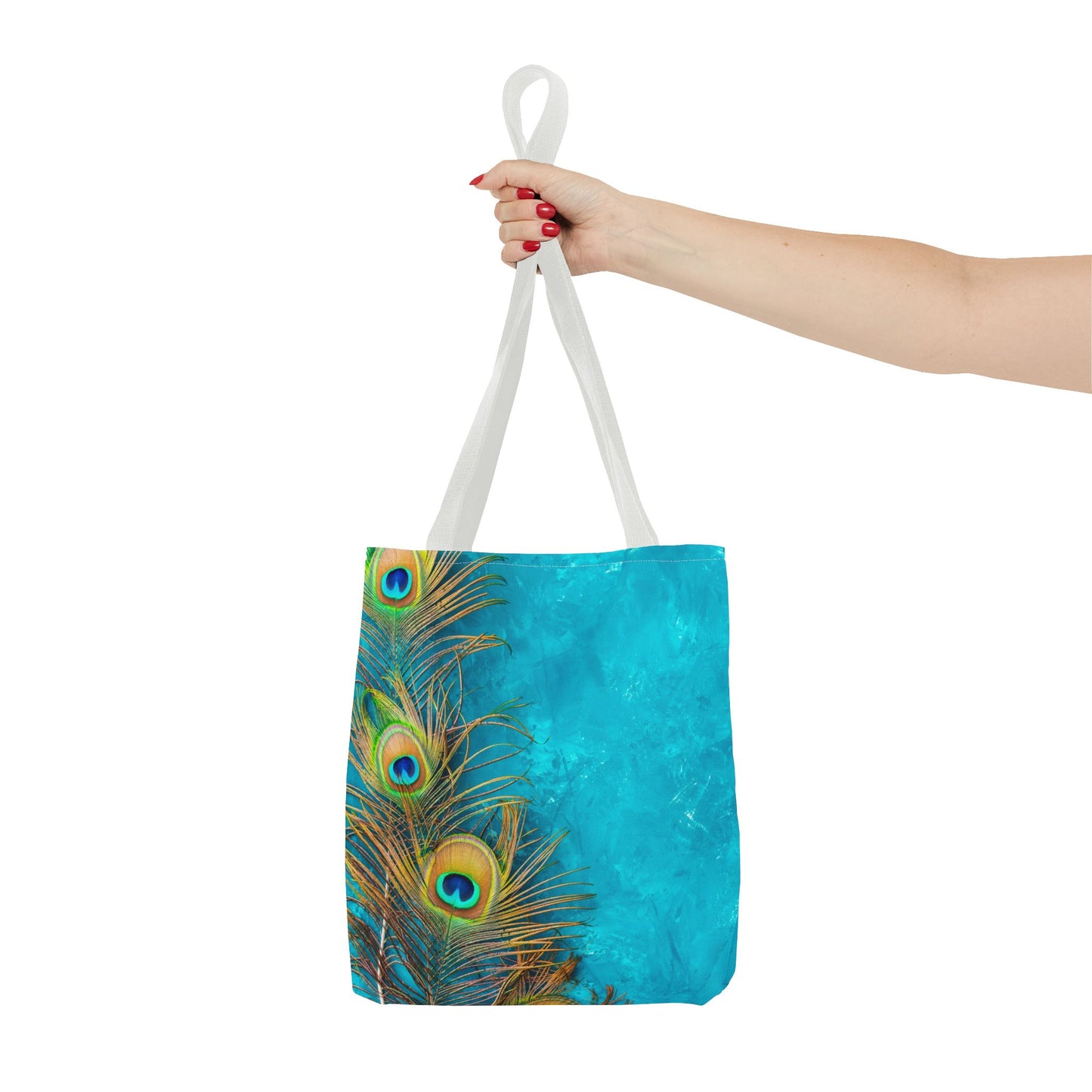 Peacock Turquoise Glow Tote Bag - 3 Sizes