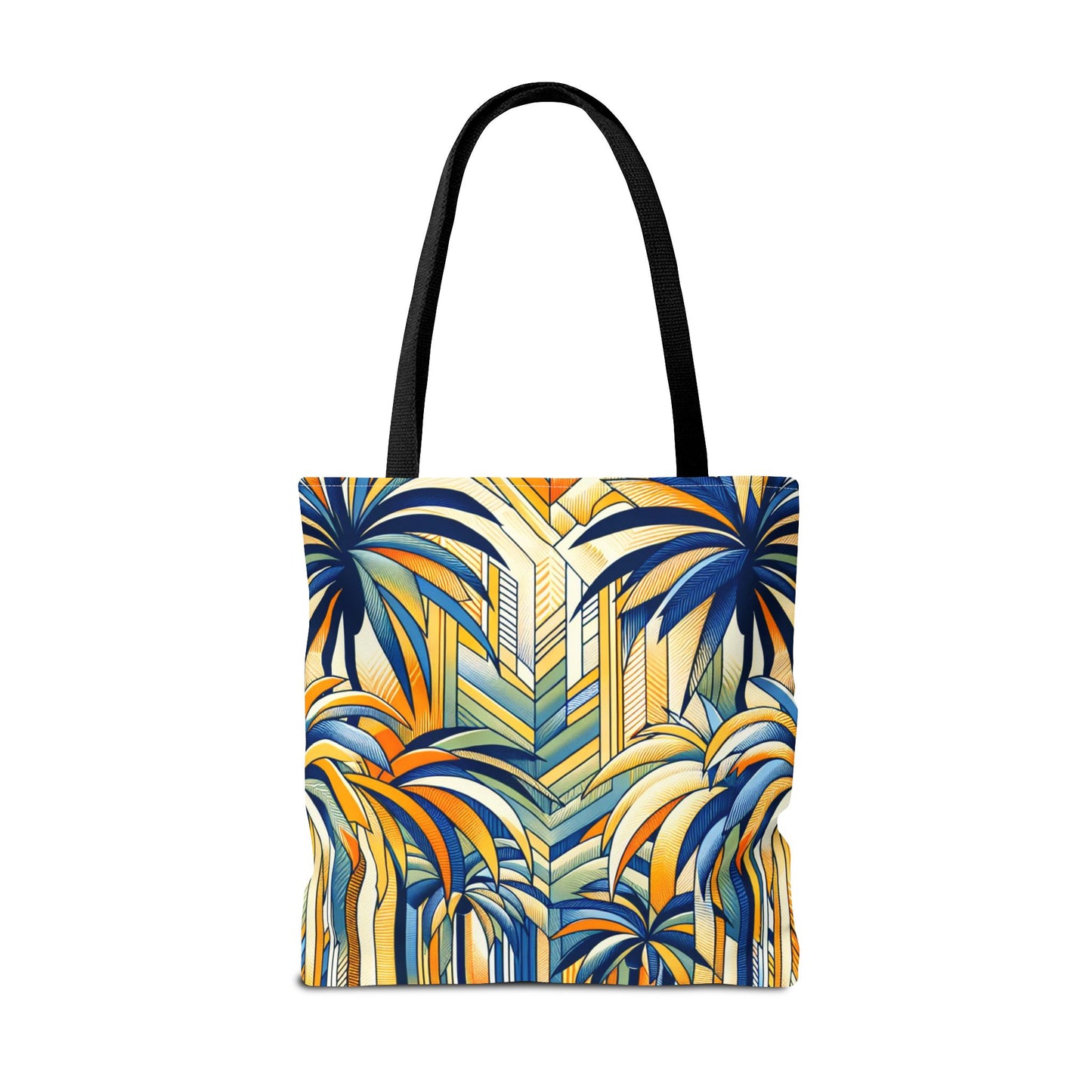 Stylized Palms Blue Tote Bag - 3 Sizes