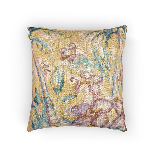 Woven Pillow, 17"W x 18"L - Tropical Doodles, Yellow
