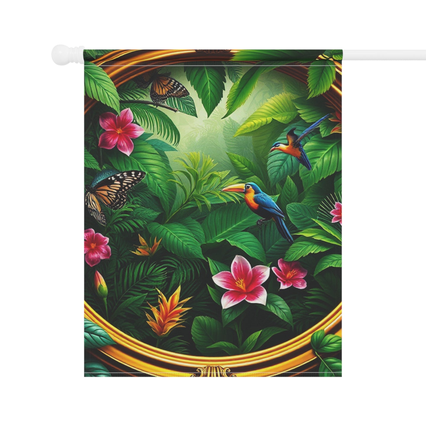 Tropical Garden Flag  - Perfect for Outdoor Decor / Framed Rainforest