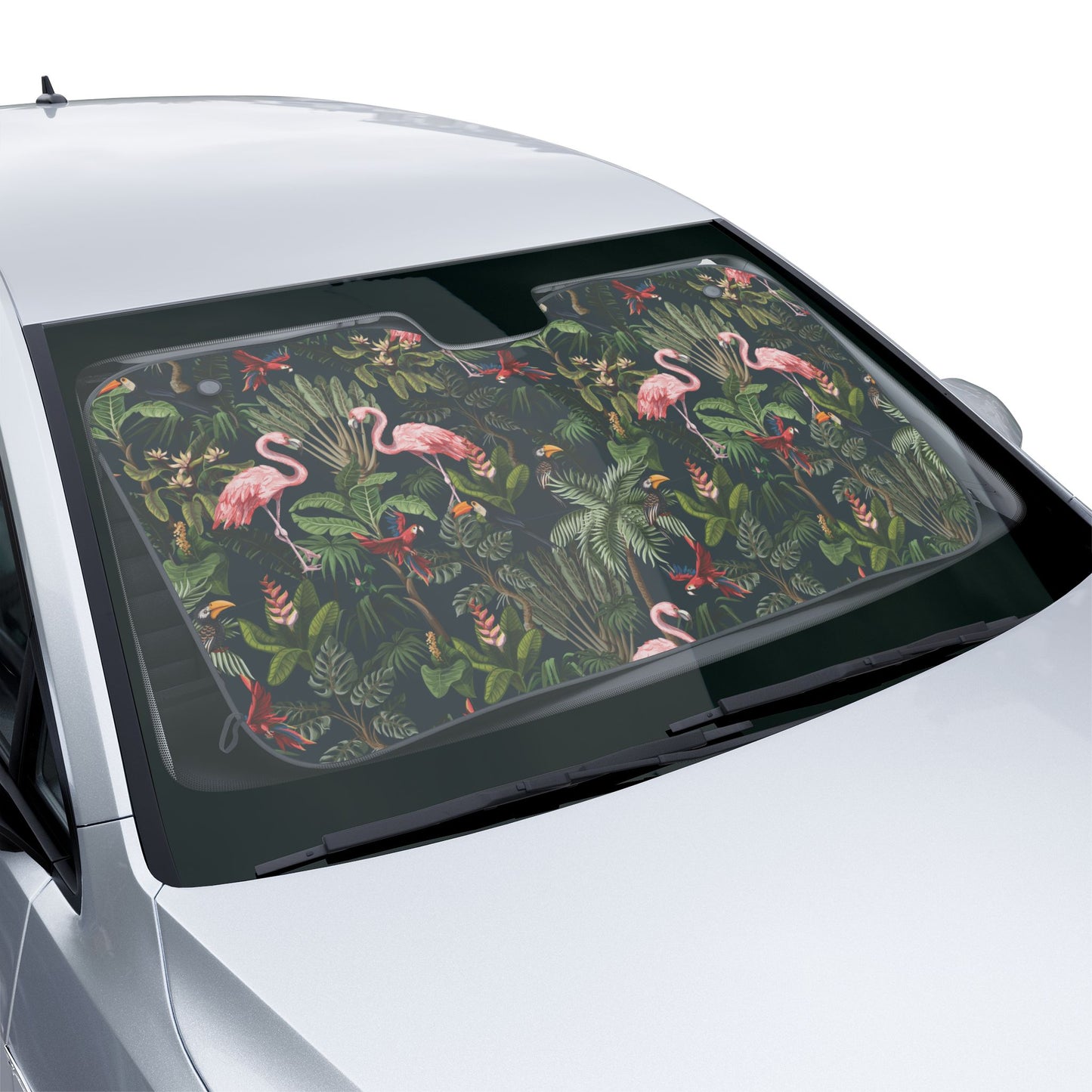 Tropical Car Sun Shades / Flamingo Midnight Party