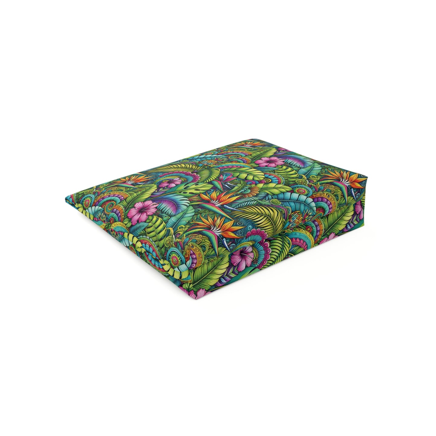 Tropical Cotton Cosmetic Bag, Makeup Pouch, 5 Sizes / Rainforest Blooms