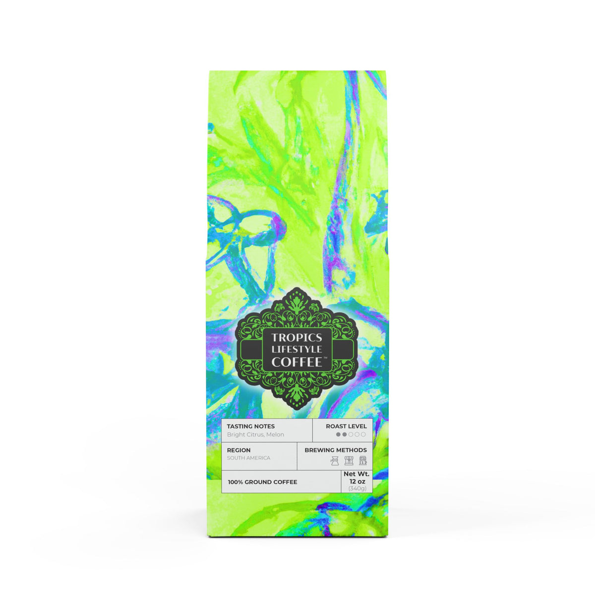 Golden Sands Single Origin™ Coffee (Light-Medium Roast) Specialty Grade / Tropical Doodles, Lime
