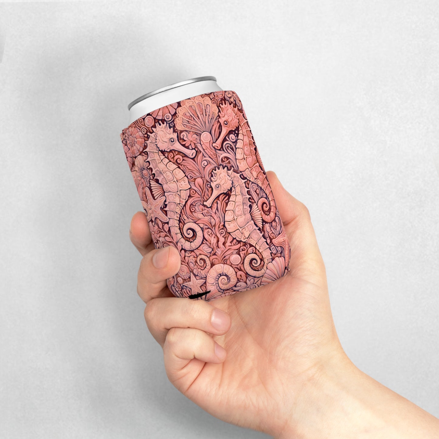 Seahorse Trio/Red Can Cooler Sleeve - Perfect for Outdoor Picnics