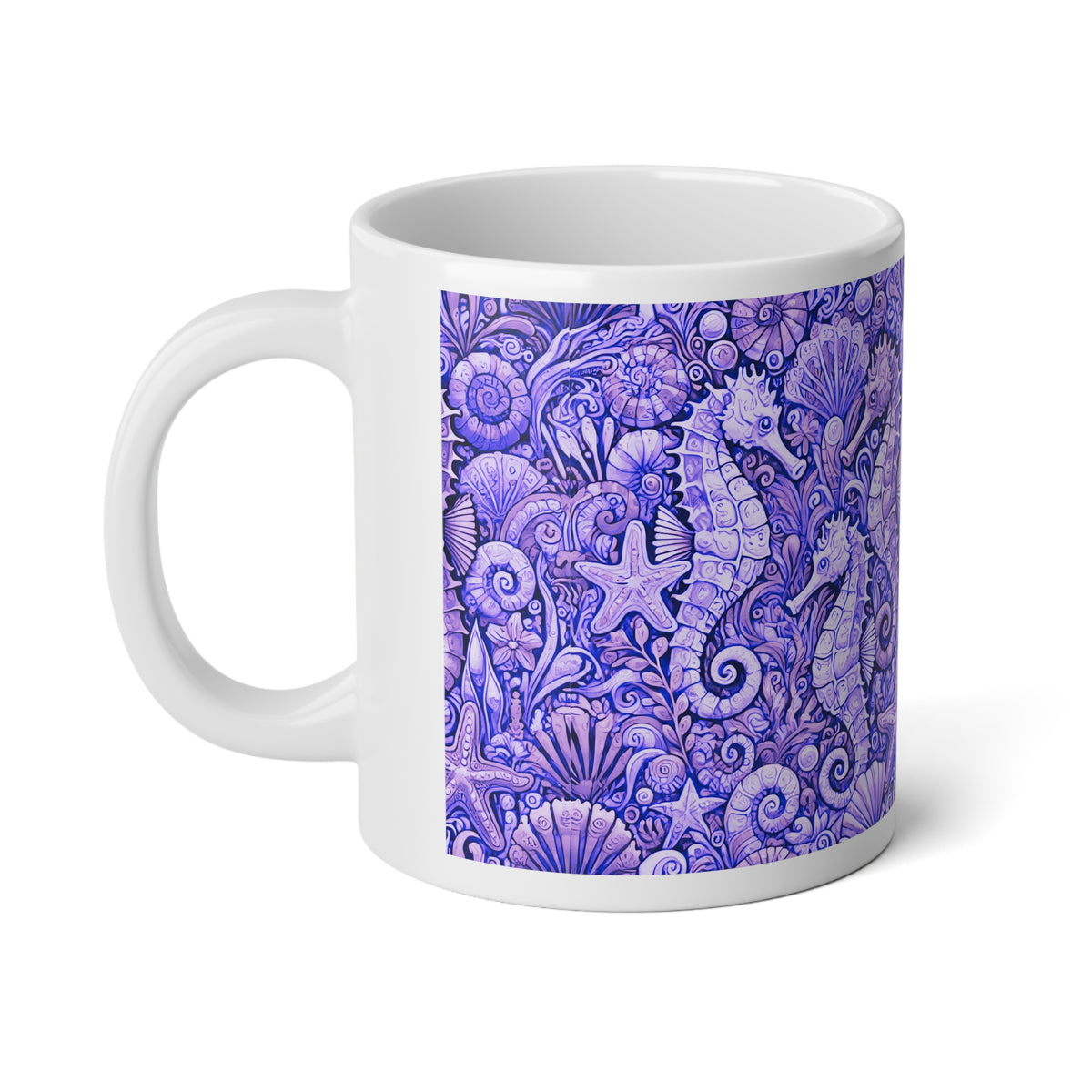 Jumbo Mug, 20oz, Seahorse Amethyst | Tropical Coffee Cup