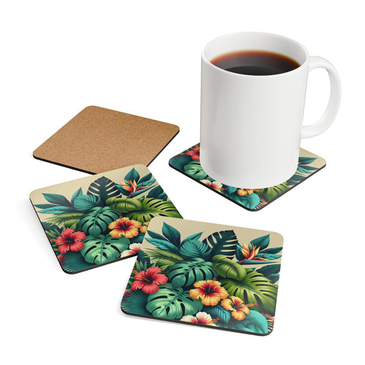 Four-piece Coaster Set - Exotic Flora