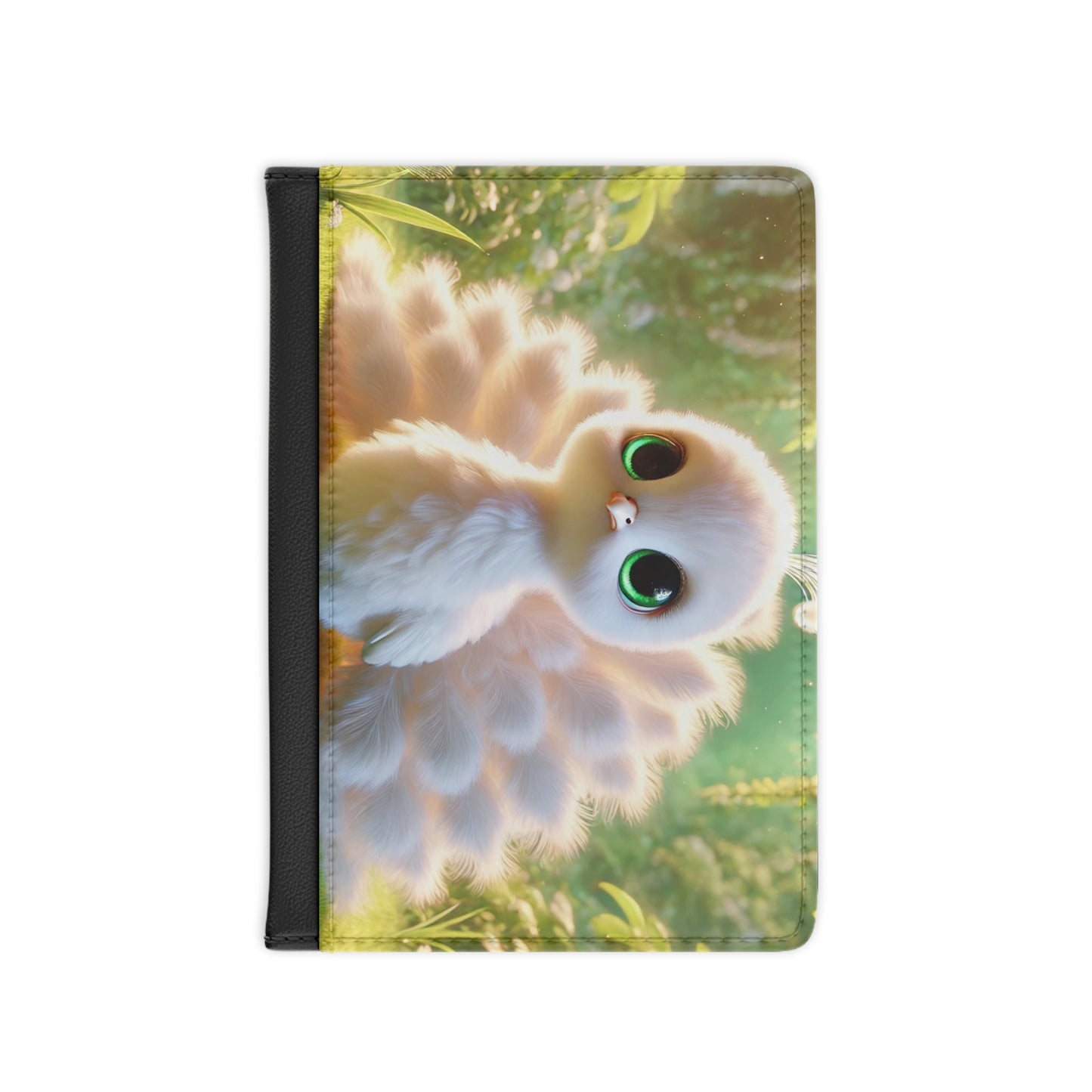 Tropical Passport Cover, Faux Leather - RFID blocking for travel security / Rainforest Baby White Peacock