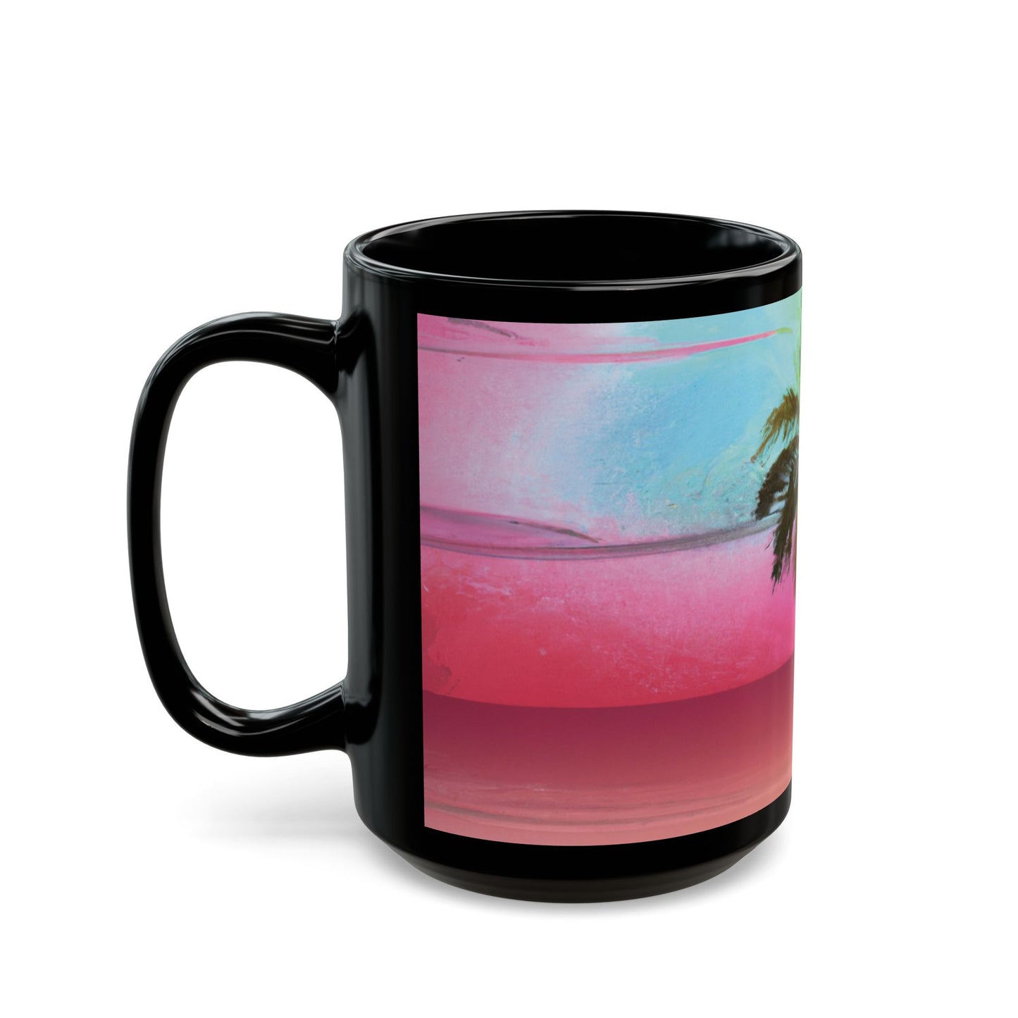 Black Coffee Mug - Watercolor Sunset