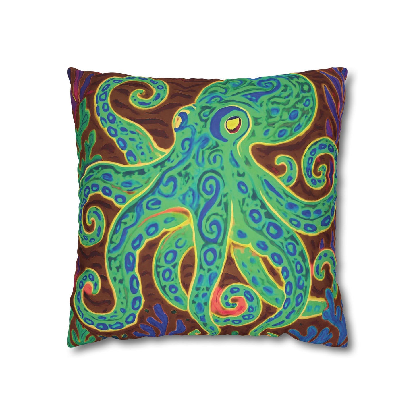 Faux Suede Square Pillowcase - Gamma Kraken Joe