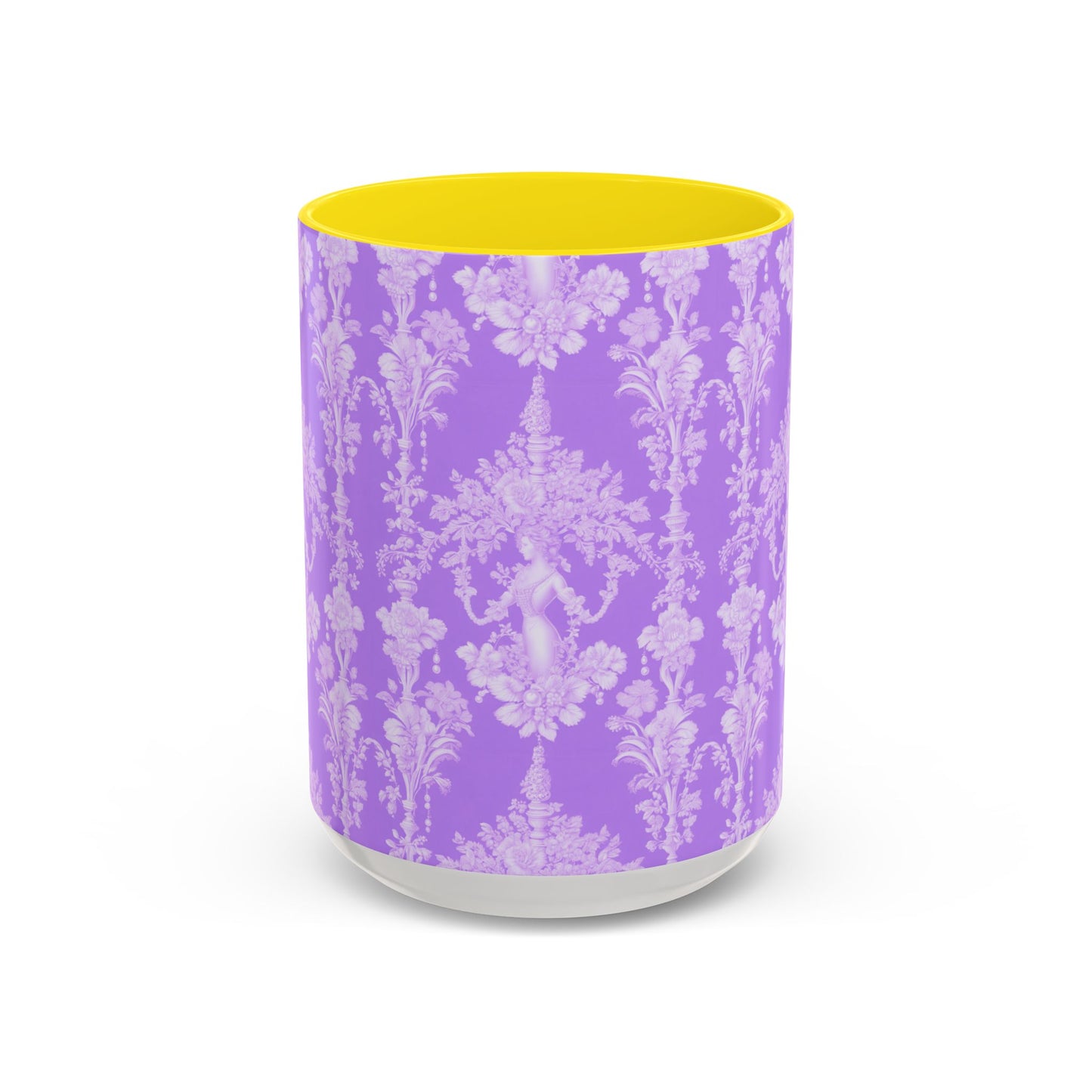 Accent Coffee Mug (11, 15oz), Pearl Lady Toile/Lavender Repeat, Various Colors