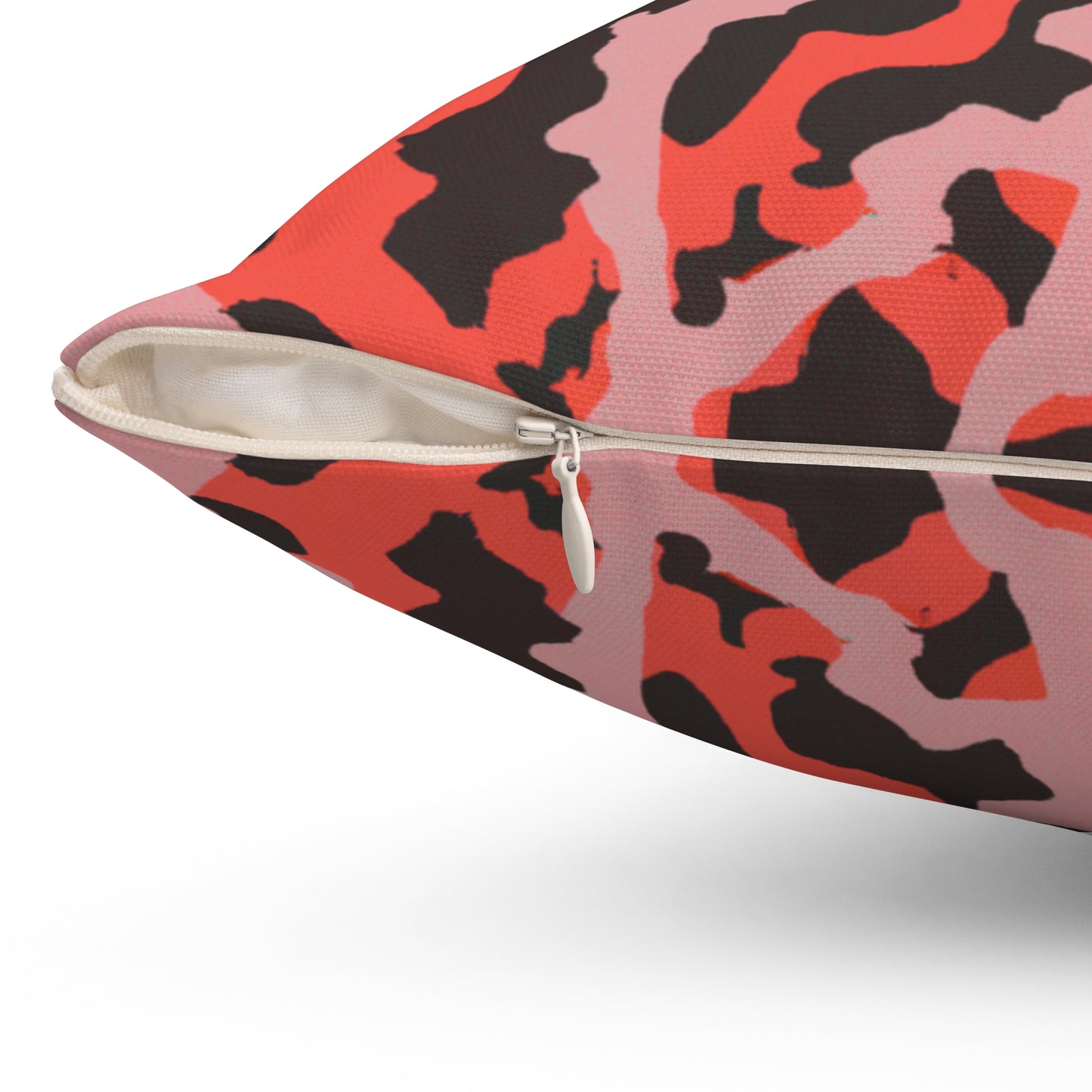 Decorative Pillow - Accent Cushion, 4 Sizes / Coral Threads, Red